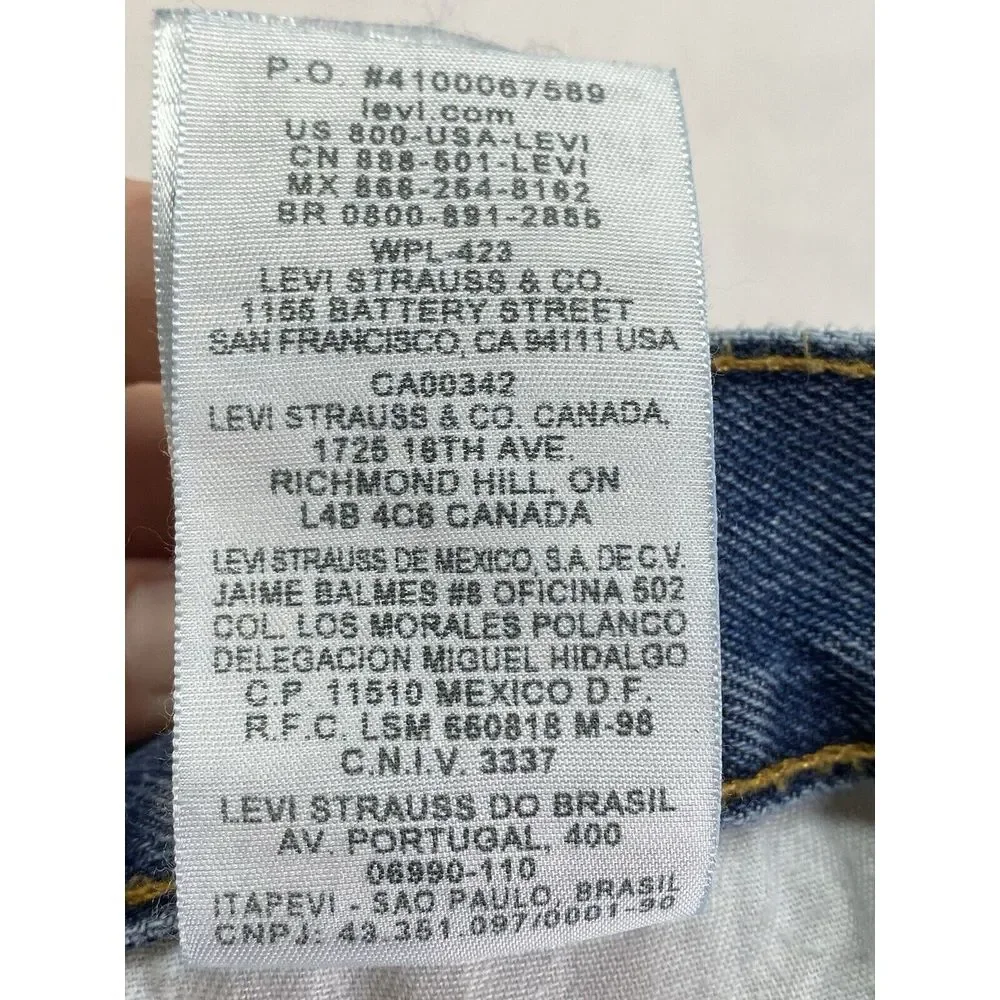 Levis 505 Jeans‎ Mens 38x32 Regular Fit Straight Leg Medium Wash
